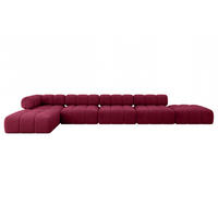 ECKSOFA modulares Sofa Kerru-L3 - 475x190x70 cm Bordeauxrot Velours - Bordeaux, Holzwerkstoff/Textil (475/190cm) - ALTDECOR