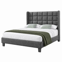 POLSTERBETT mit Lattenrost 140x200 cm Leinen Grau - Grau, Metall (140/200cm) - Beauniv