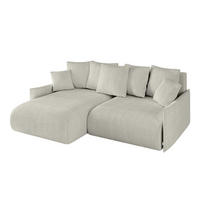 ECKSOFA mit Schlaffunktion und Bettkasten ONESK-L -v1 208x165x40 Hellgrau Cord - Hellgrau, Holzwerkstoff/Kunststoff (208/165cm) - ALTDECOR