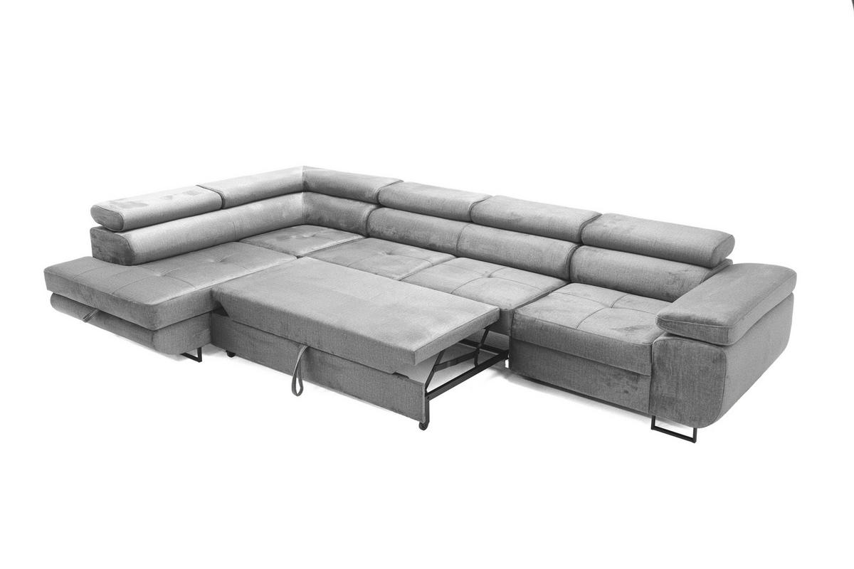 ECKSOFA WILD MAXI Links Grau - Chromfarben/Grau, Holz/Textil (350/203cm) - Muffo