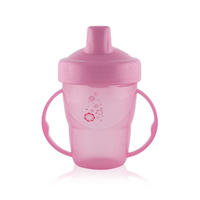 TRINKLERNBECHER Schnabeltasse 210 ml rosa Kunststoff, hartes Mundstück, Haltegriffe, griffe, ab 12 Monaten - Rosa, Kunststoff (7/14/10cm) - Baby Care