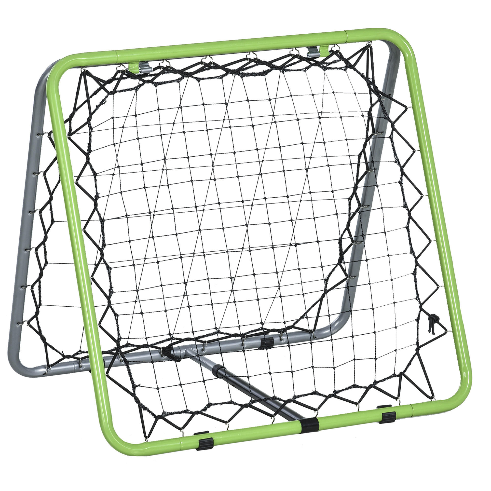 FUSSBALL REBOUNDER, Metall, Grau/Grün/Schwarz, 75 x 75 x 64 cm - Schwarz/Grau, Metall (75/75cm) - HOMCOM