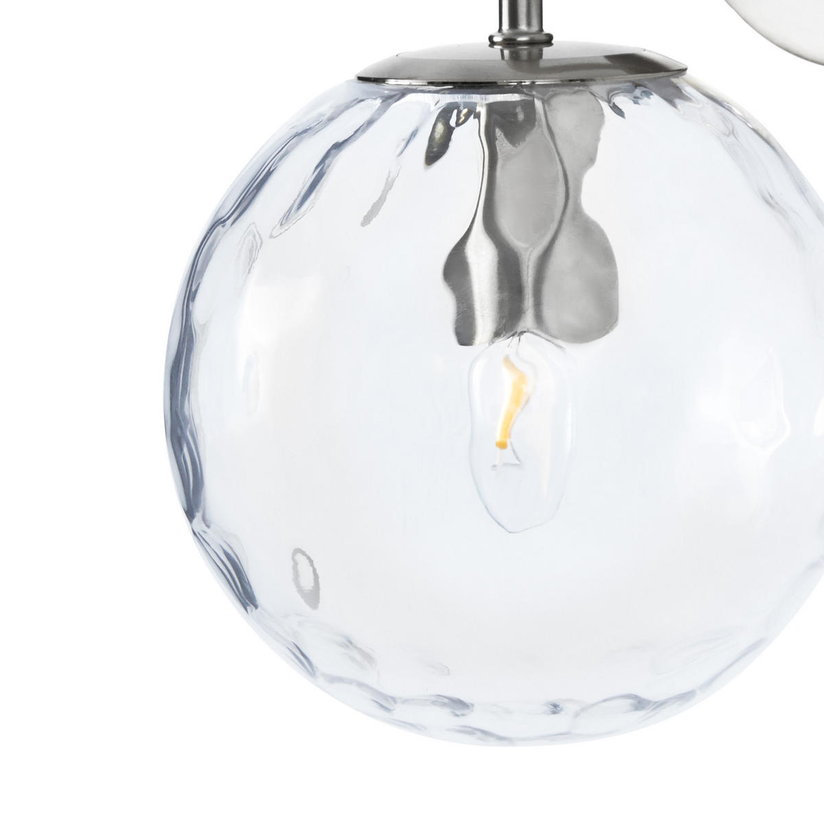 WANDLEUCHTE aus Metall mit Glasschirm, Silber, 26cm - Silberfarben, Metall (15/26/20cm) - Teamson Home