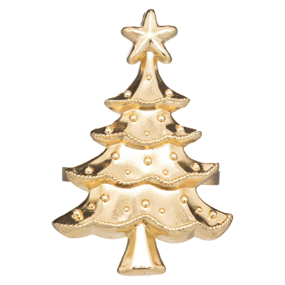 SERVIETTENRING Weihnachtsbaum 2er-Set - Goldfarben, Metall (4.8/6.4/5.5cm) - Atmosphera Createur d´interieur