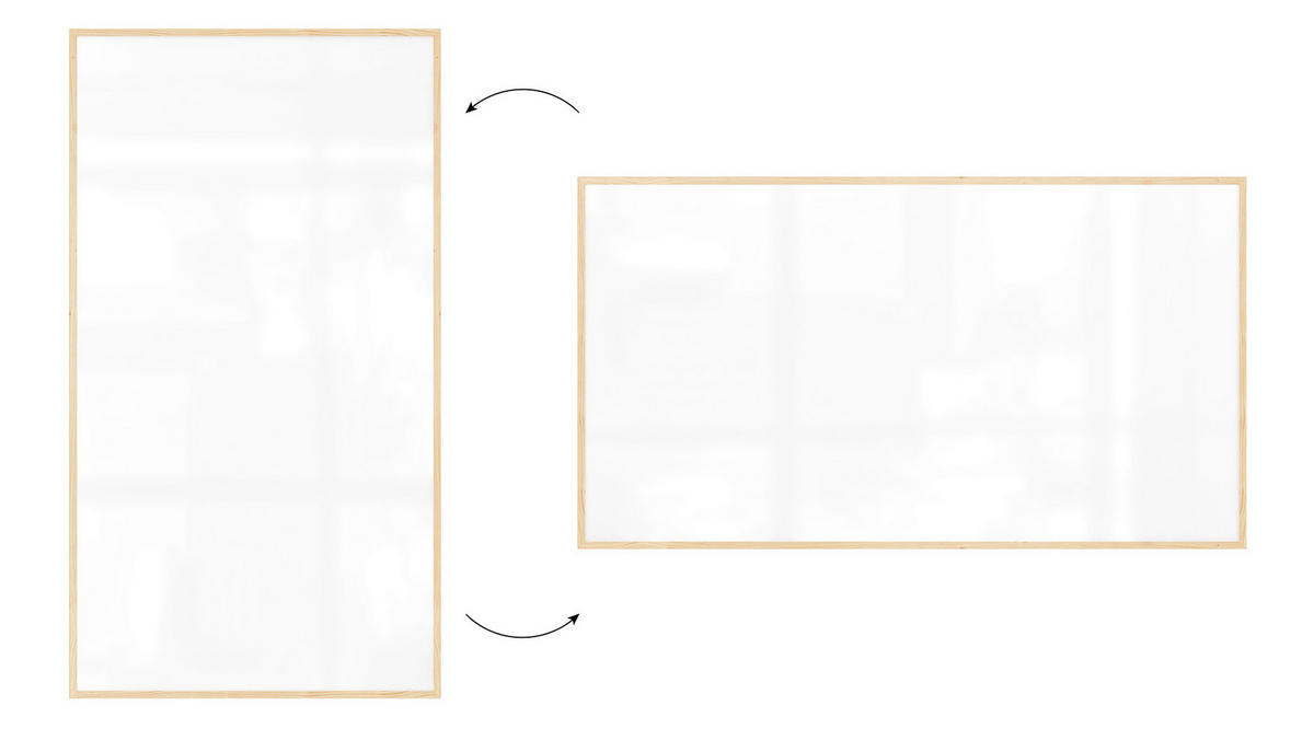 MAGNETISCHES Whiteboard mit Naturholzrahmen 180x100cm - Weiß, Metall (180/100/1.8cm) - ALLboards