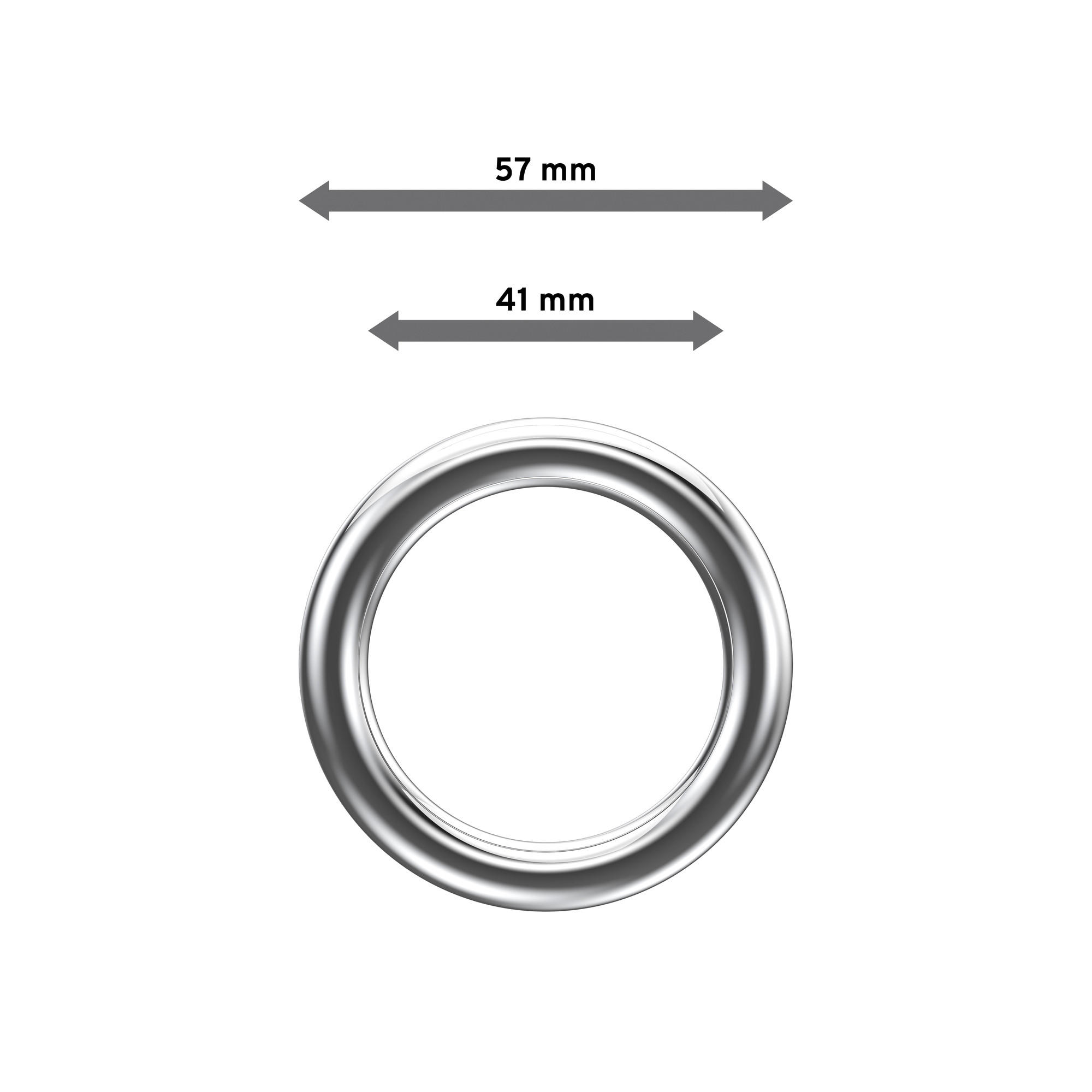 RUNDRINGE MIT FALTENHAKEN FÜR GARDINENSTANGEN 28 mm Ø, Chrom, Packung 10 Stück - Chromfarben, Kunststoff (28cm) - INTERDECO