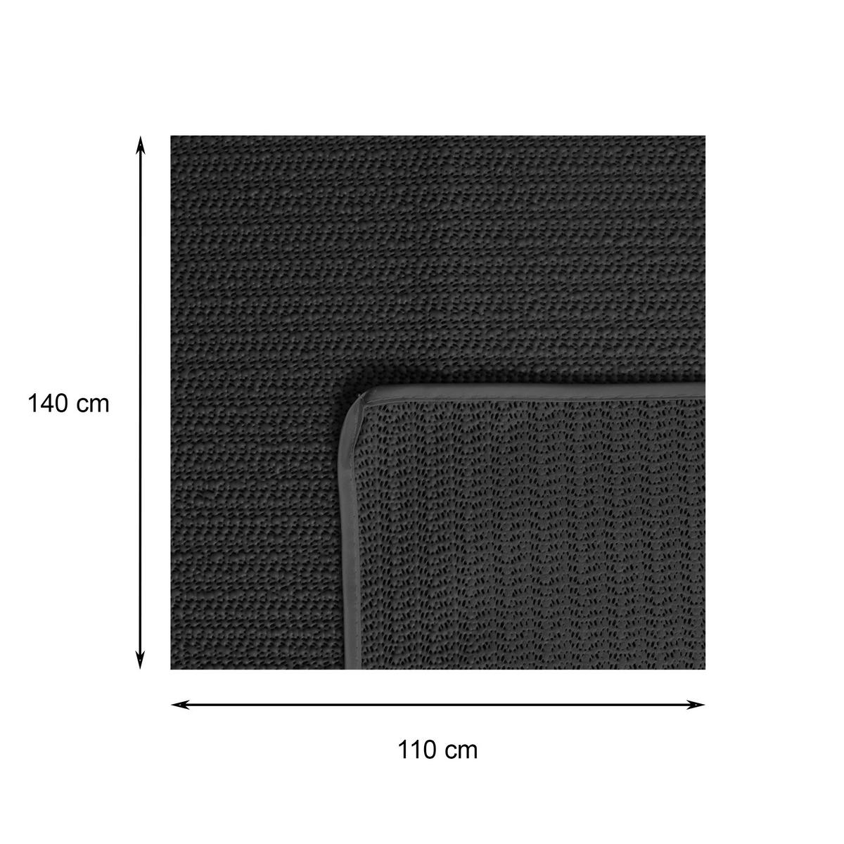 TISCHDECKE Outdoor rechteckig 110/140 cm Schwarz - Schwarz, Kunststoff (110/140cm) - TiborTex