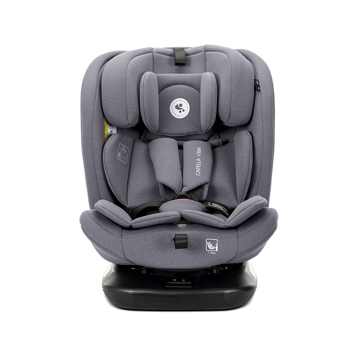 KINDERSITZ Capella 40 - 150cm grau Isofix Kopfkissen Kopfstütze verstellbar - Grau, Kunststoff (46/59/50cm) - Lorelli