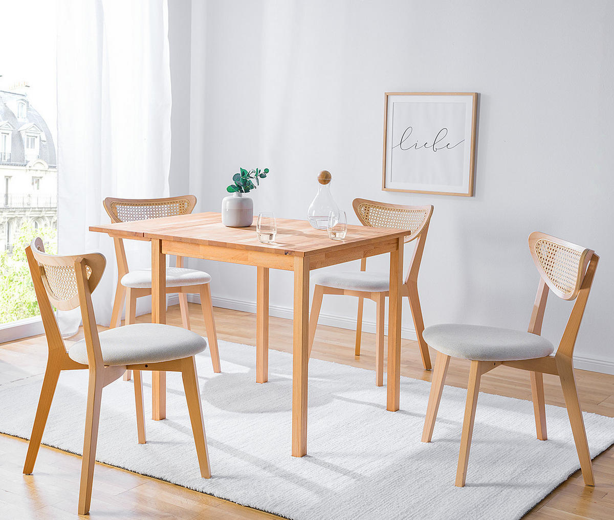 ESSTISCH - Buche massiv - Buchefarben, Holz (75/75/75cm) - home24