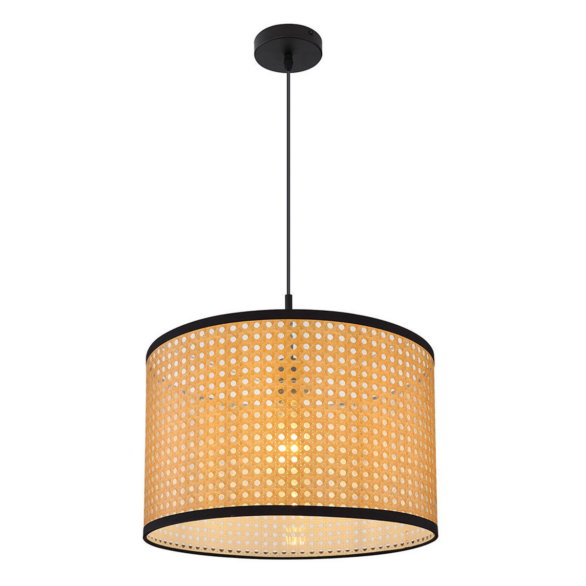 HÄNGELEUCHTE Bambus-Optik Braun Natur - Braun, Metall (45/45/140cm) - Globo Lighting