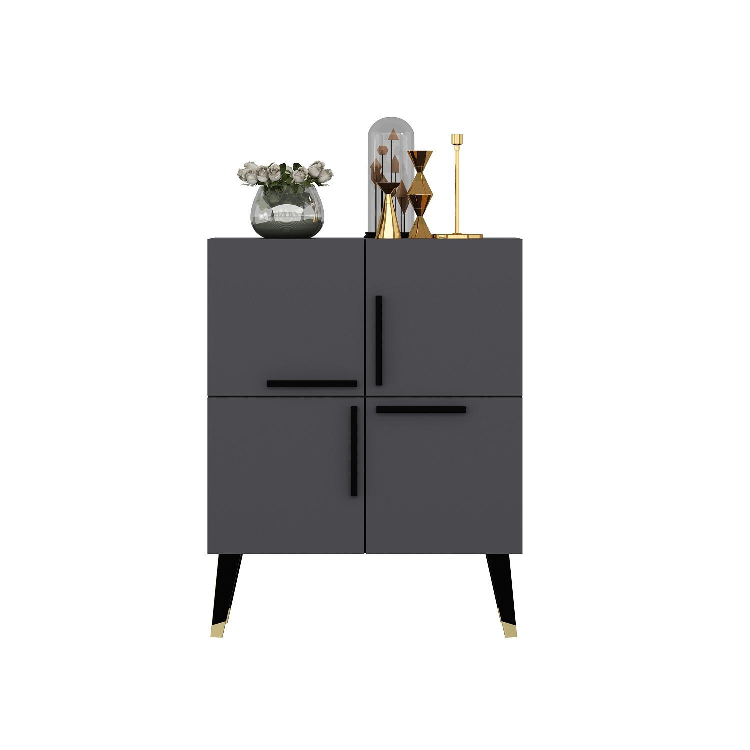 BUFFETSCHRANK makro grau anthrazit - Grau, Holz (35/90/70cm) - Habitat Garten