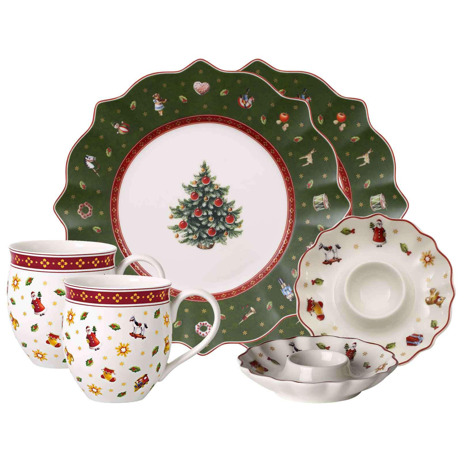 FRÜHSTÜCKS-SET Toy's Delight grün-weiß 6er Set - Weiß/Grün, Keramik (1/1/1cm) - Villeroy & Boch