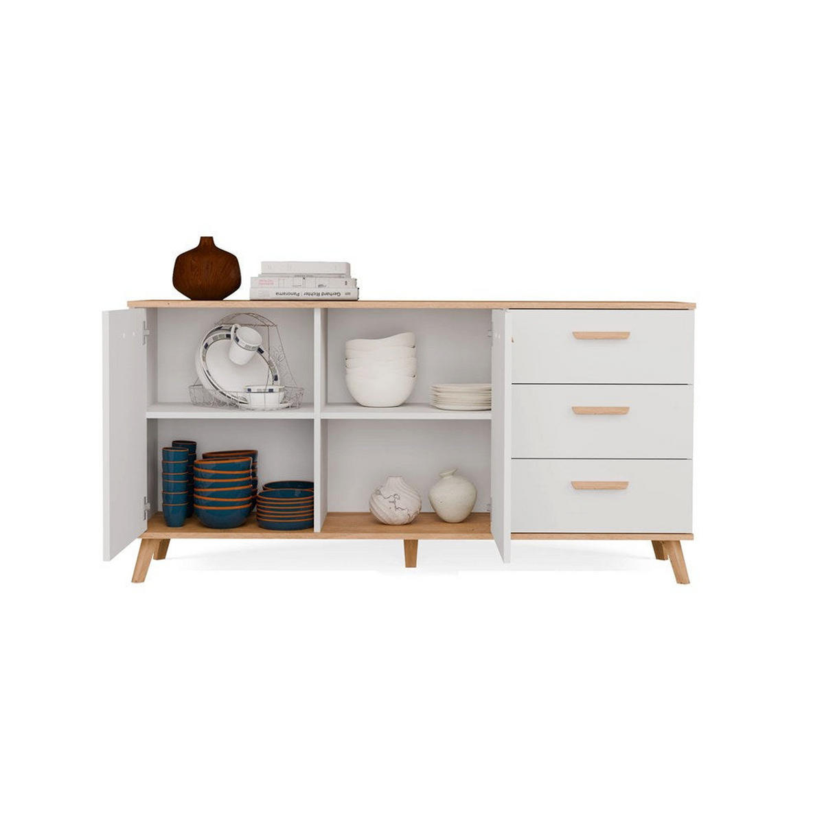 KOMMODE Ada - Weiß, Holz (150/75/40cm) - kommodly