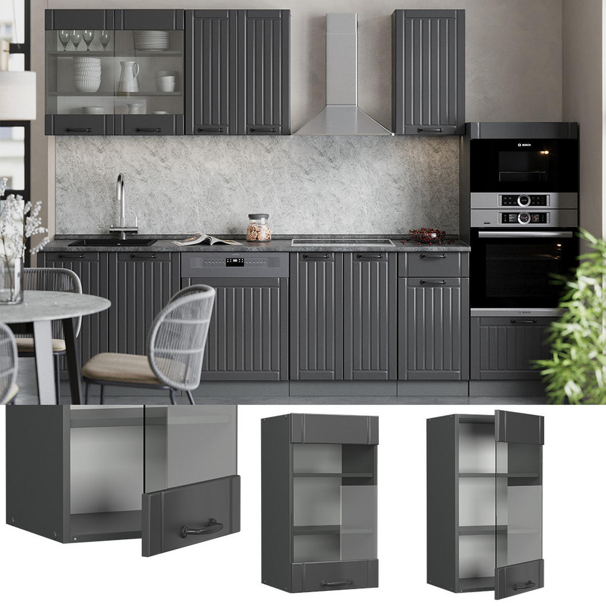 Dunkelgrau/Anthrazit, Holzwerkstoff (40/72/34.1cm) - Vicco