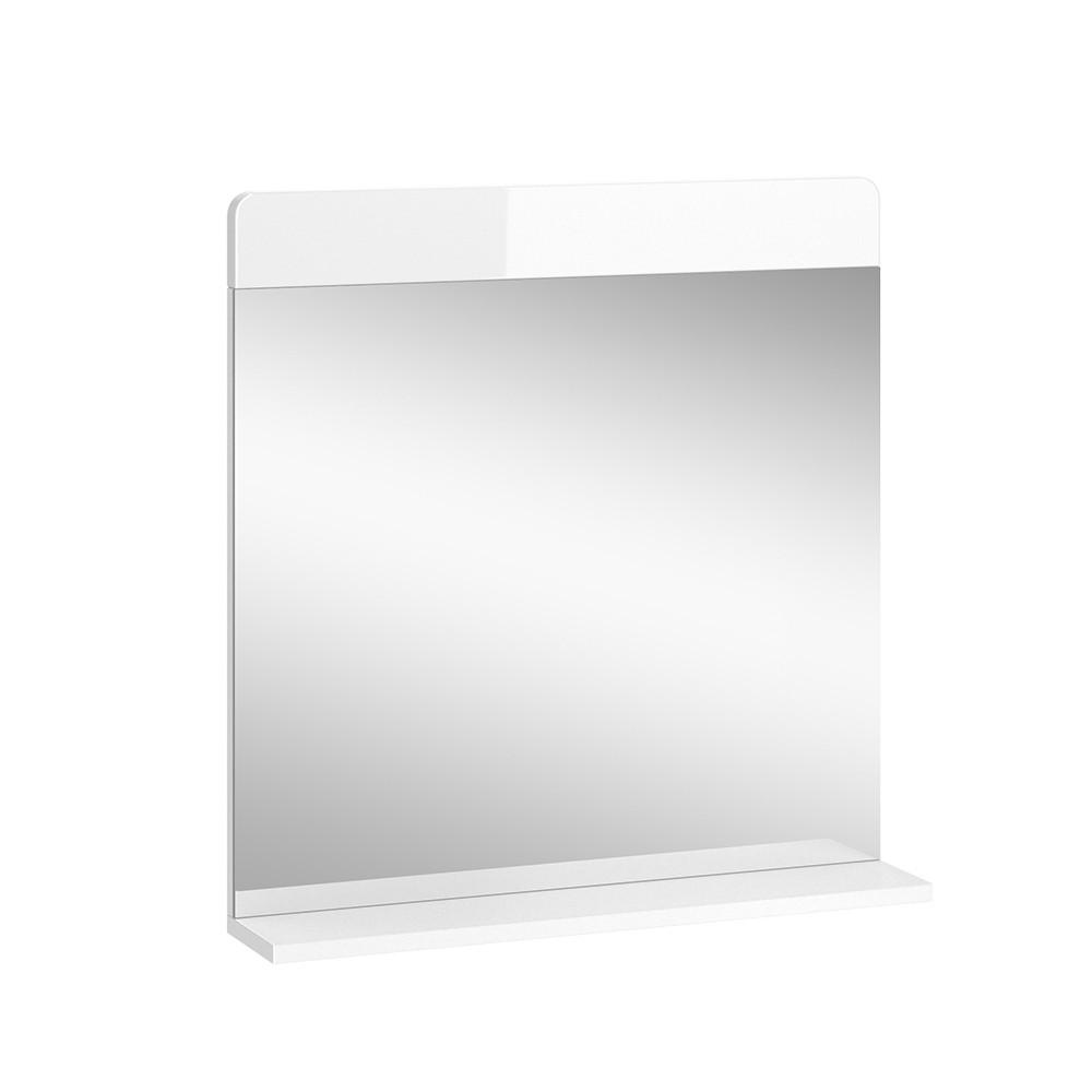 BADEZIMMERSPIEGEL Izan Weiß Hochglanz 60 x 62 cm - Weiß, Glas (60/62/12cm) - Vicco