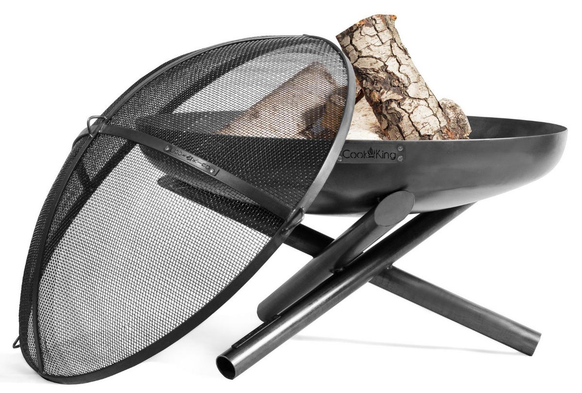 FEUERSCHALE Idaho rund Ø 60 cm - Schwarz, Metall (60/36/60cm) - Mr. Deko