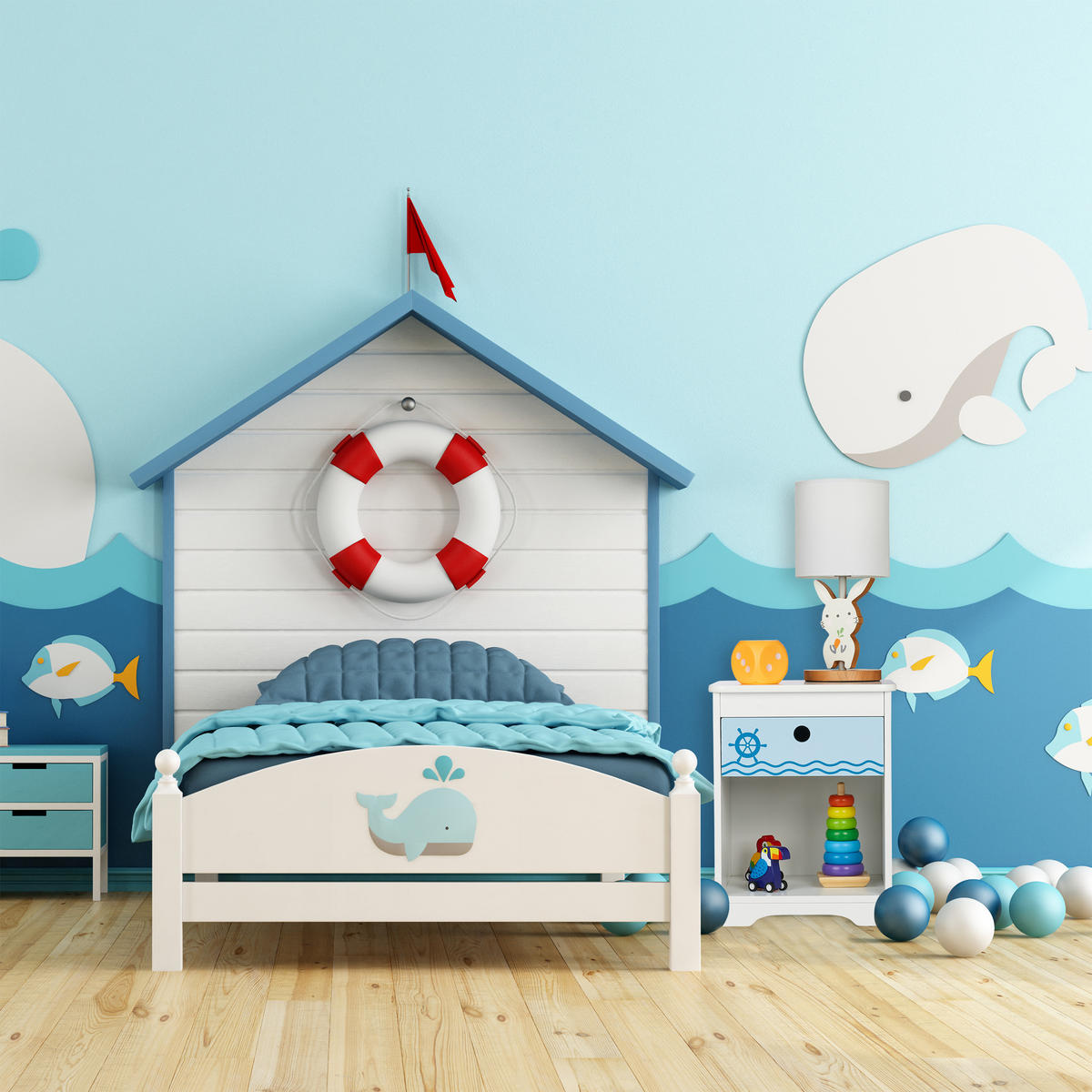 KINDER-NACHTTISCH - Multicolor, Holzwerkstoff (32/41/31cm) - Relaxdays
