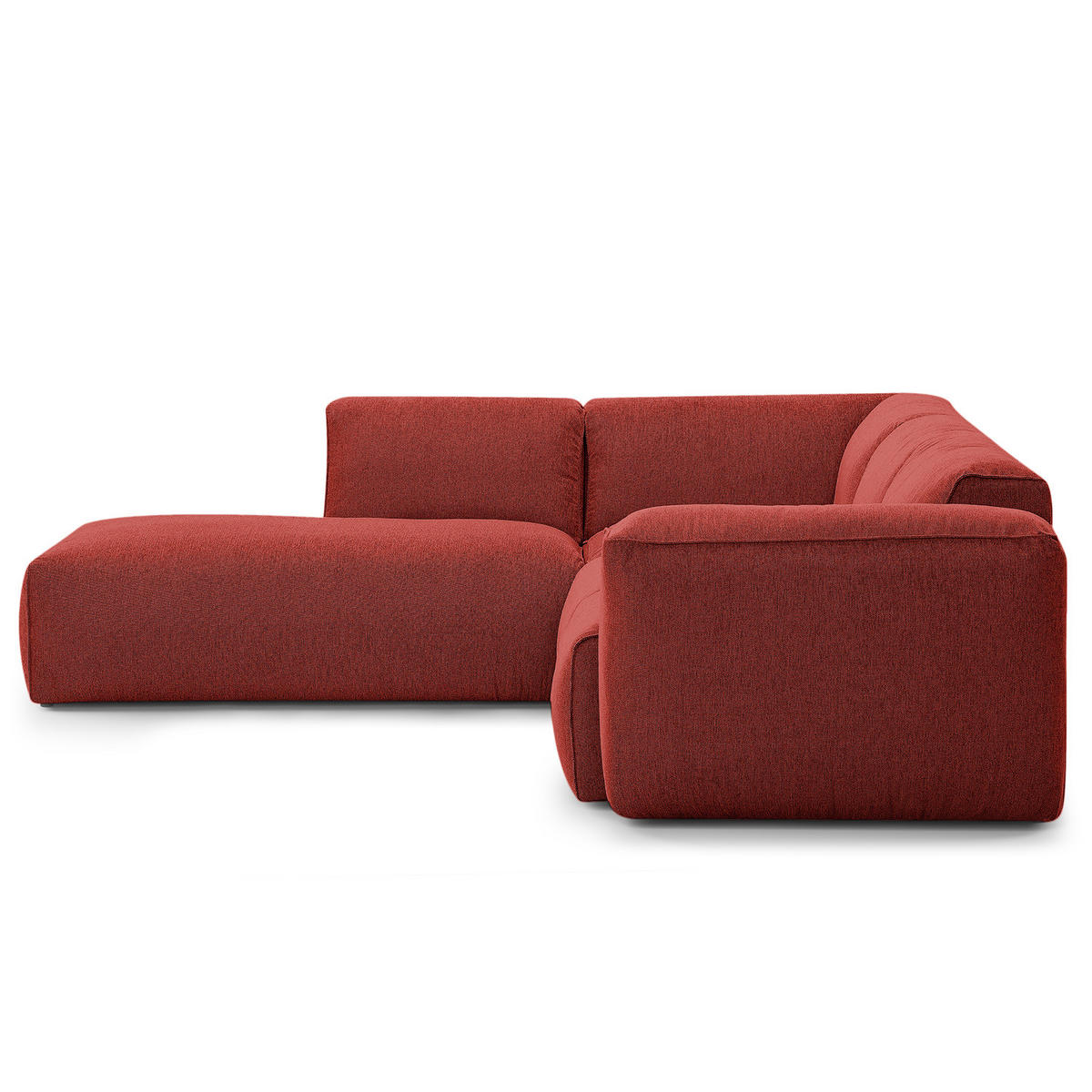 3-SITZER ECKSOFA mit Recamiere - Rot/Schwarz, Kunststoff/Textil (295/231cm) - home24