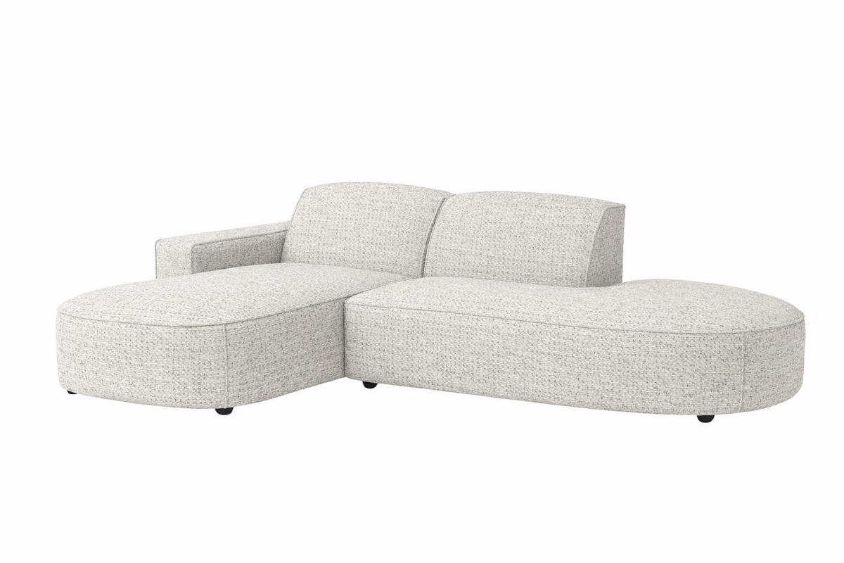 ECKSOFA Cursal Atelier, Stoff Artico, Nata, Links - Beige, Holz (269/166cm) - Kaiser Möbel