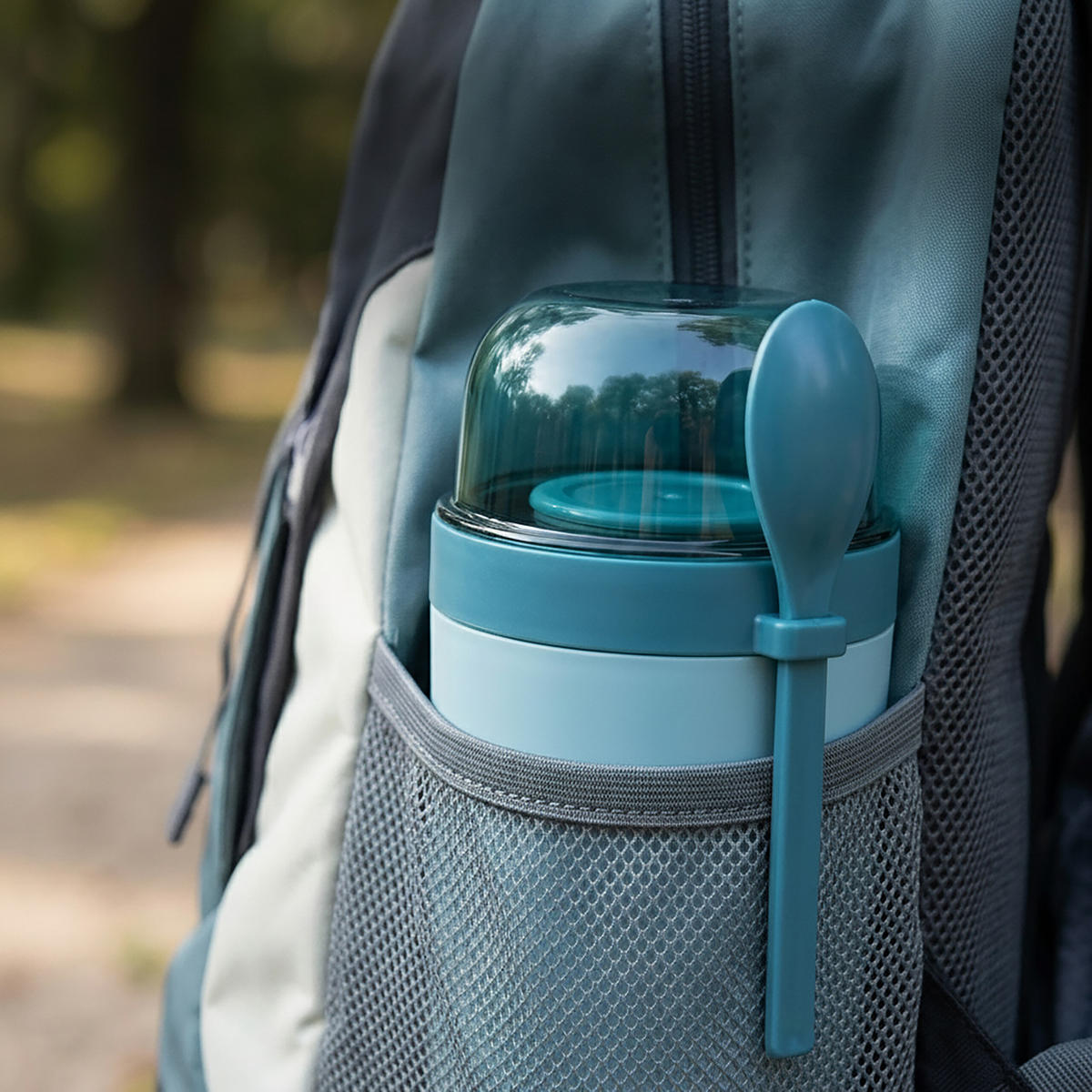 MÜSLIBECHER Blau 4er-Set auslaufsicher - Blau, Kunststoff - Relaxdays