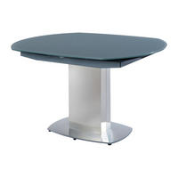 ESSTISCH ausziehbar - Glas & Metall - Grau - TALICIA - Grau, Glas (105/190/75cm) - Vente-Unique