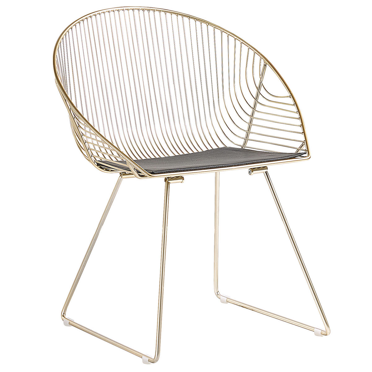 METALLSTUHL 2er-Set Stahl Gold Aurora - Goldfarben, Textil/Metall (65/77/54cm) - Beliani