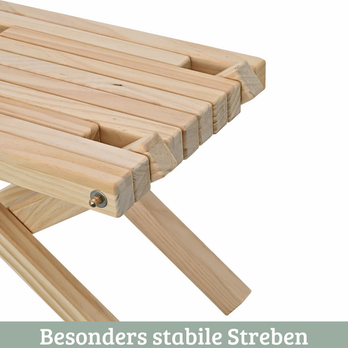 GARTENMÖBELSET skandinavisch Holz ENNO 3-teilig Kiefernholz - Braun, Holz - DELUKE