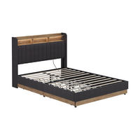 POLSTERBETT Nura Anthrazit 140x200 mit 4 Schubladen - Eichefarben/Anthrazit, Holzwerkstoff - VitaliSpa