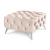 HOCKER Chesterfield Whitby Beige Samt mit silbernen Füßen - Beige/Silberfarben, Holz/Textil (80/45/80cm) - S-Style Möbel