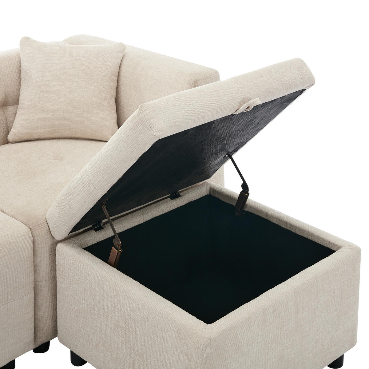 ECKSOFA 204/126/69 cm Beige - Beige, Textil (126/204cm)