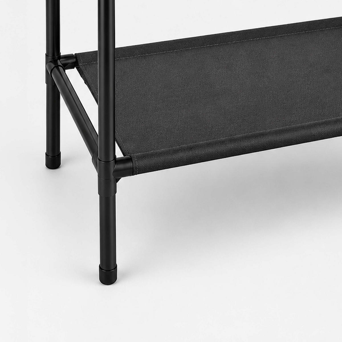 KLEIDERSTÄNDER Schwarz 2 Ablagen - Schwarz, Kunststoff/Textil (85/157/46cm) - Relaxdays