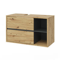 WASCHBECKENUNTERSCHRANK Viola Artisan-Eiche 100 x 60 cm - Eichefarben/Anthrazit, Holzwerkstoff (100/60/45.5cm) - Vicco