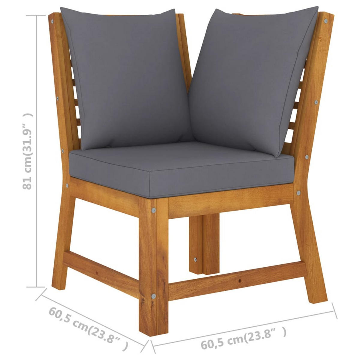 GARTENSET Renard 4-teilig - Grau, Holzwerkstoff - Nettlife