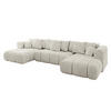 WOHNLANDSCHAFT Ottomane Links CLOUD-U-v1 414x180x40 Hellgrau Cord - Hellgrau, Holzwerkstoff/Kunststoff (414/90/180cm) - ALTDECOR