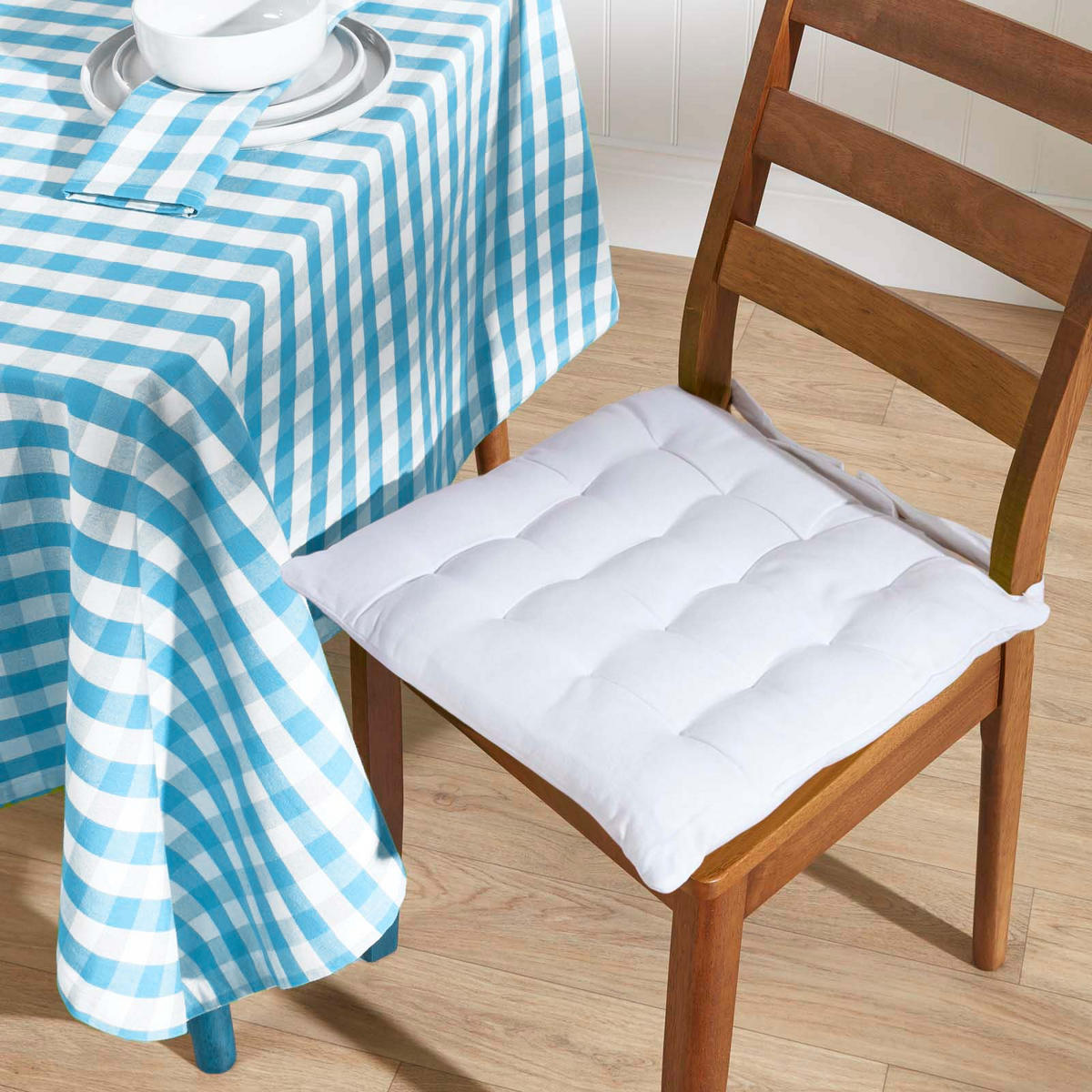 TISCHDECKE Vichy-Karo blau kariert, 137/228 cm - Blau, Textil (137/228cm) - Homescapes