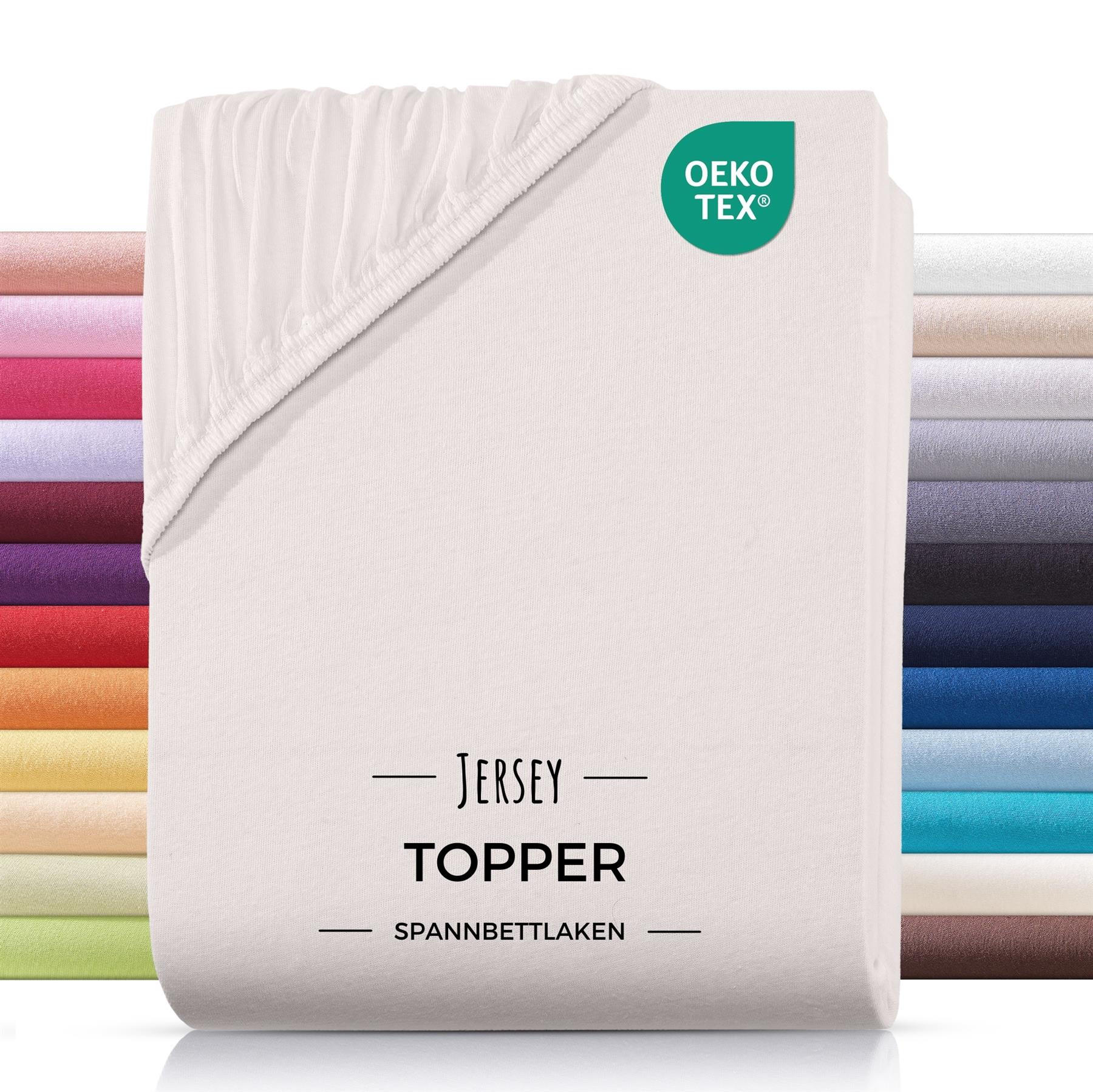 TOPPER-SPANNBETTLAKEN Jersey Bettlaken 180x200 cm Natur - Creme, Textil (180/200cm) - Carpe Sonno