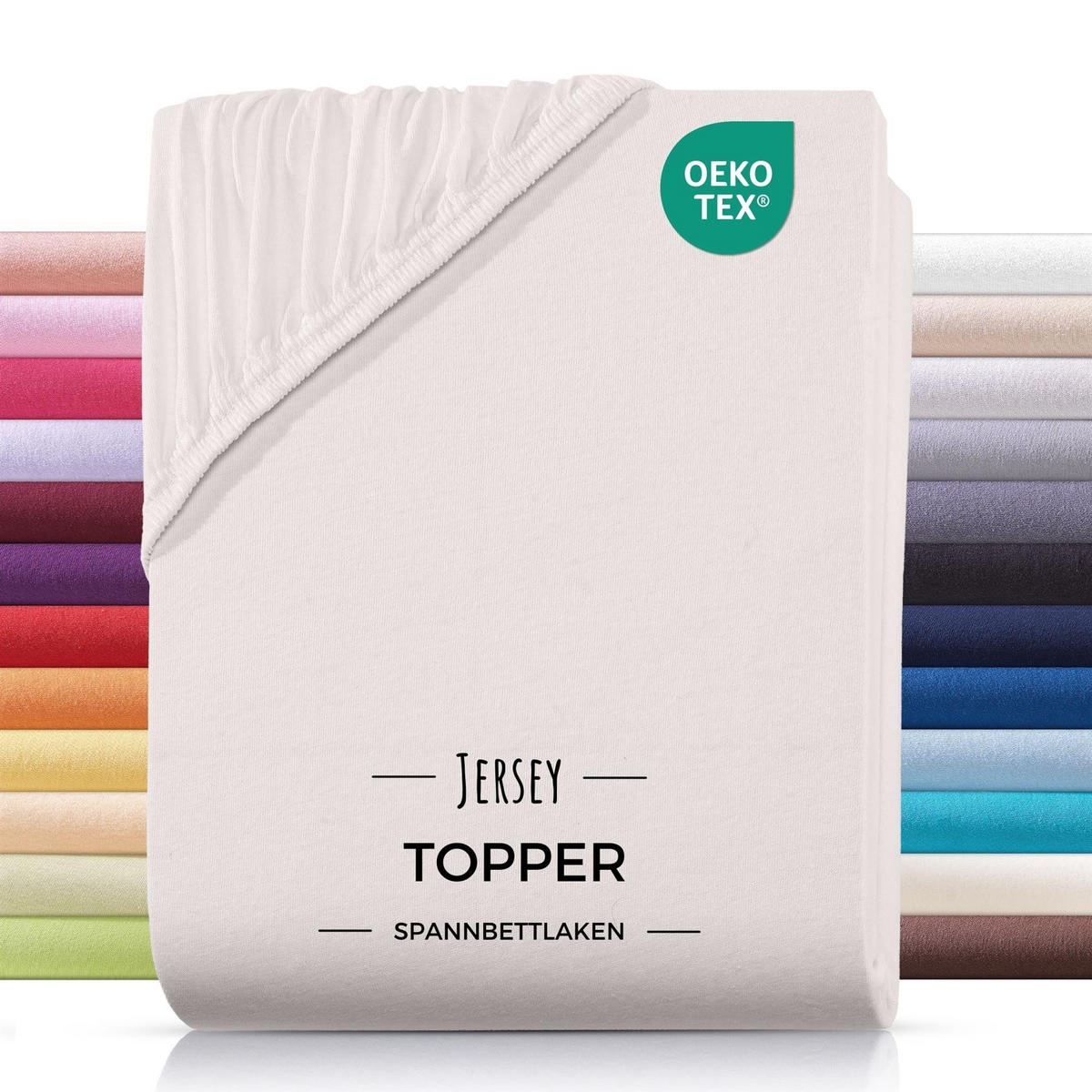 TOPPER-SPANNBETTLAKEN Jersey Bettlaken 180x200 cm Natur - Creme, Textil (180/200cm) - Carpe Sonno