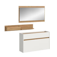 GARDEROBE Flow 3-tlg. (B/H/T: ca. 140/192/32 cm) in Weiß/weiß - Weiß, Holzwerkstoff (140/192/32cm) - Homes & Jones
