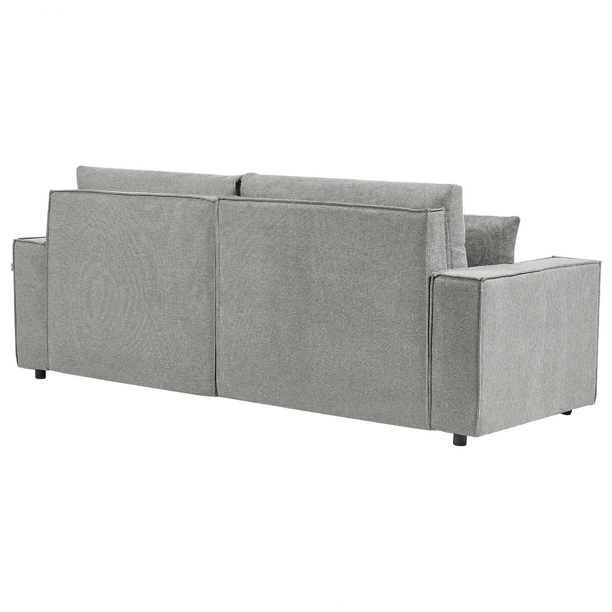 3-SITZER-ECKSOFA grau rechtsseitig mit Schlaffunktion Stauraum Karila - Grau, Textil (250/150cm) - Beliani