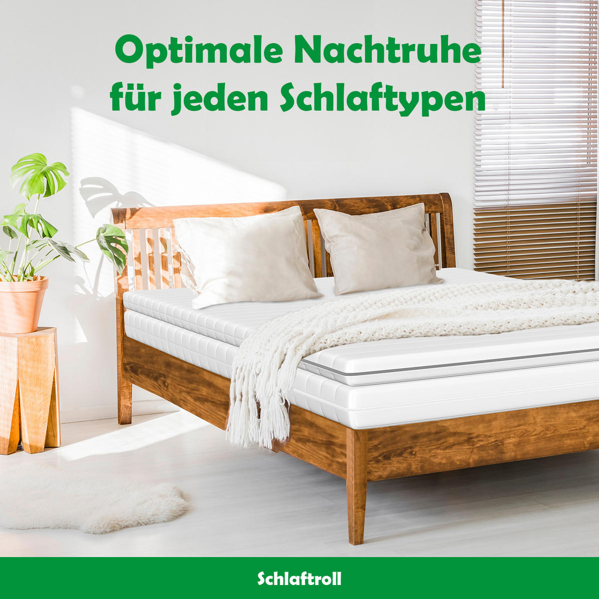 MATRATZENTOPPER 140 x 200 cm – ca. 5 cm Höhe - Weiß, Textil (140/200cm) - Schlaftroll