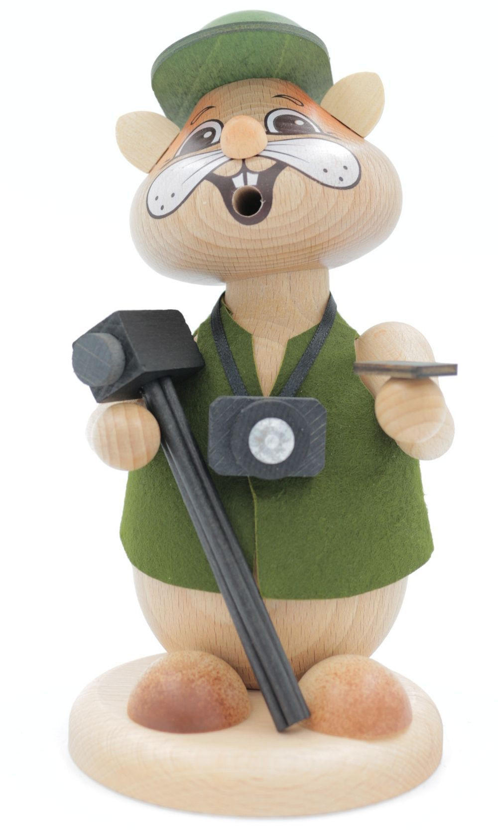 RAUCHFIGUR Hamster Fotograf 18 cm - Multicolor, Holz (12/18/0.1cm)