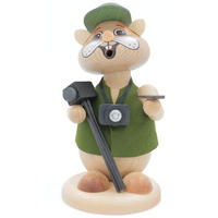 RAUCHFIGUR Hamster Fotograf 18 cm - Multicolor, Holz (12/18/0.1cm)