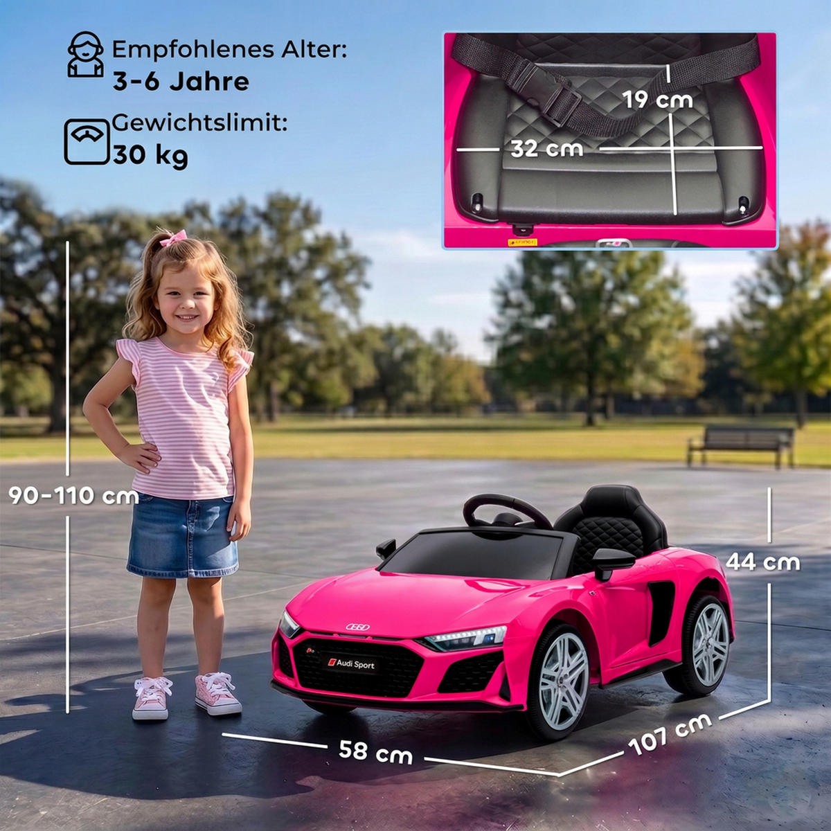 FAHRZEUGE zum Draufsitzen Rosa 107.0/58.0/44.0cm - Pink, Kunststoff (107/58/44cm)