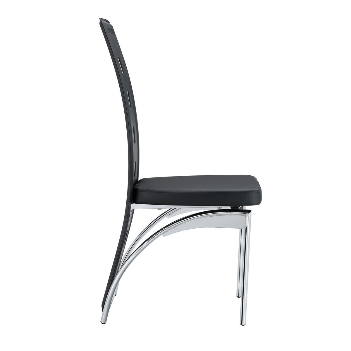 ESSZIMMERSTUHL 2er-Set mit Lochmuster 102,5 cm PU-Leder Schwarz - Schwarz, Metall (49/102.5/43cm) - Meubliv