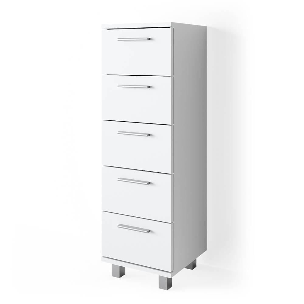 BADSCHRANK Ilias Weiß 30 x 95 cm - Weiß, Holzwerkstoff (30/95/30cm) - Vicco