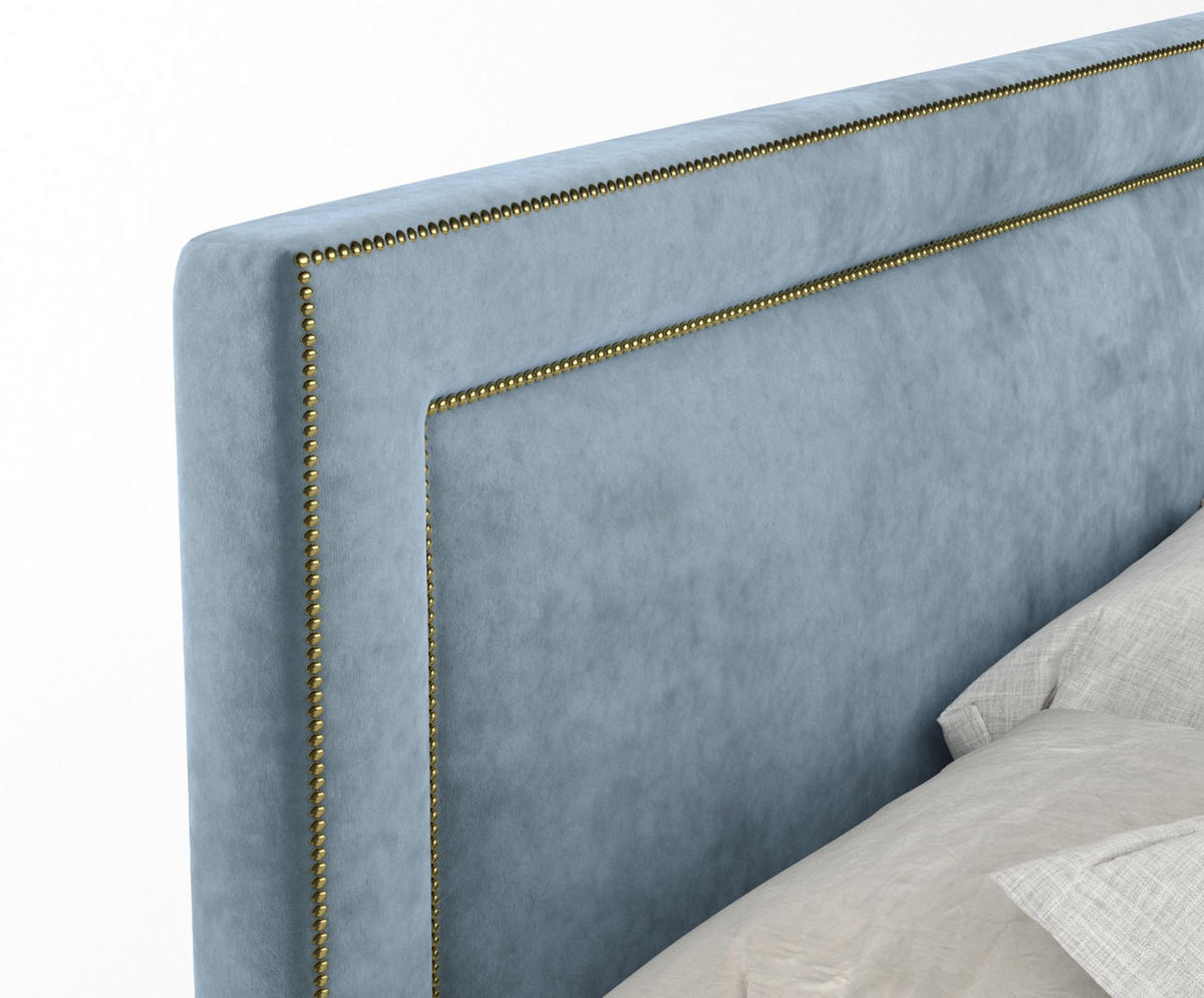 BOXSPRINGBETT Luxora Blau Grau 140/200 cm - Blaugrau/Schwarz, Holz/Holzwerkstoff (140/200cm) - Maison de Reve