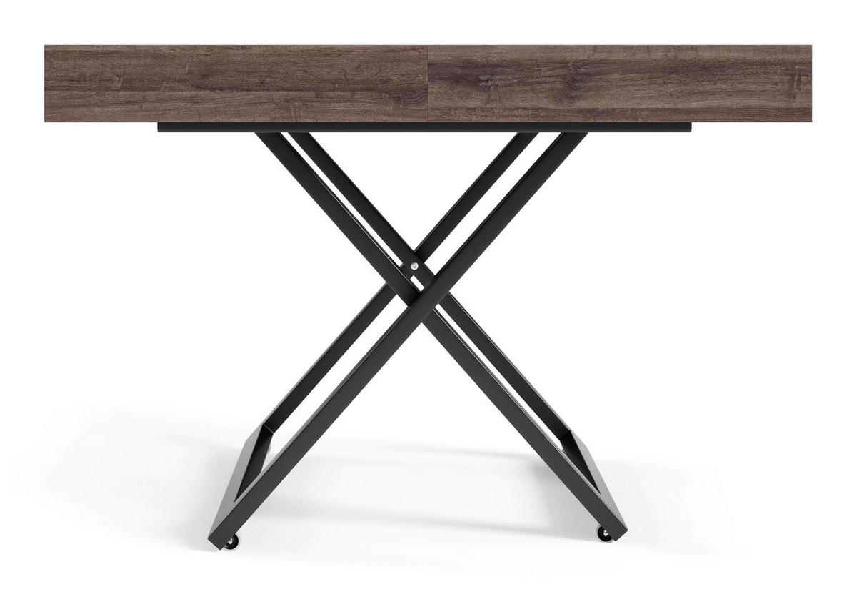 COUCH-/ESSTISCH Sanna U Sherman Eiche anthrazit 120 - 200 / 80 / 27 - 80cm - Anthrazit/Schwarz, Holz/Holzwerkstoff (80/120/27cm) - Feldmann-Wohnen
