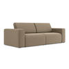 3-SITZER SOFA Samt Stoff Beige - Beige/Schwarz, Kunststoff/Textil (224/80/103cm) - Makamii