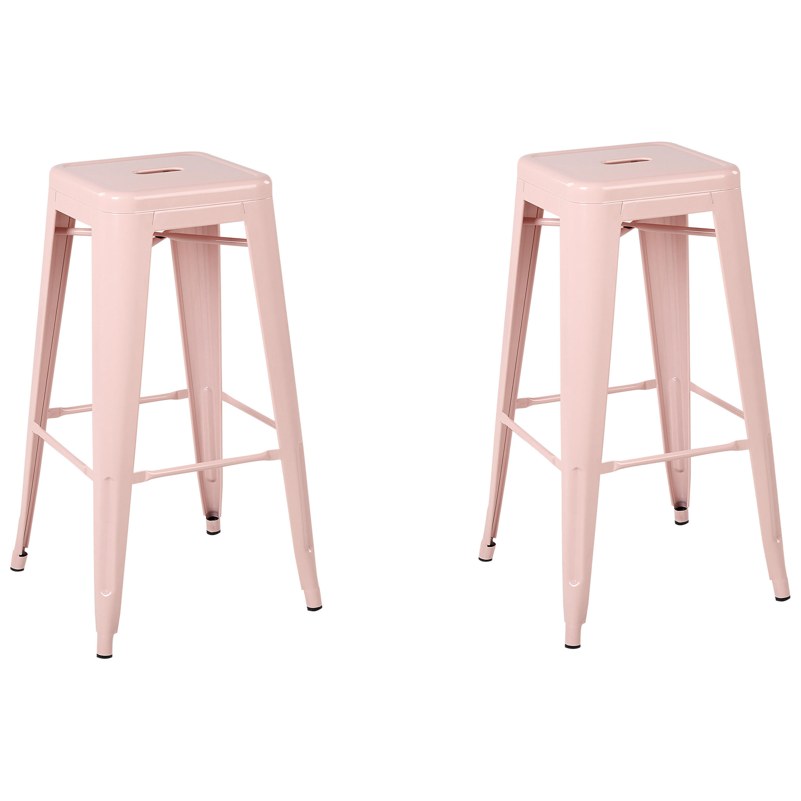 BARHOCKER 2er-Set Stahl Rosa Cabrillo - Pink, Metall (44/76/44cm) - Beliani