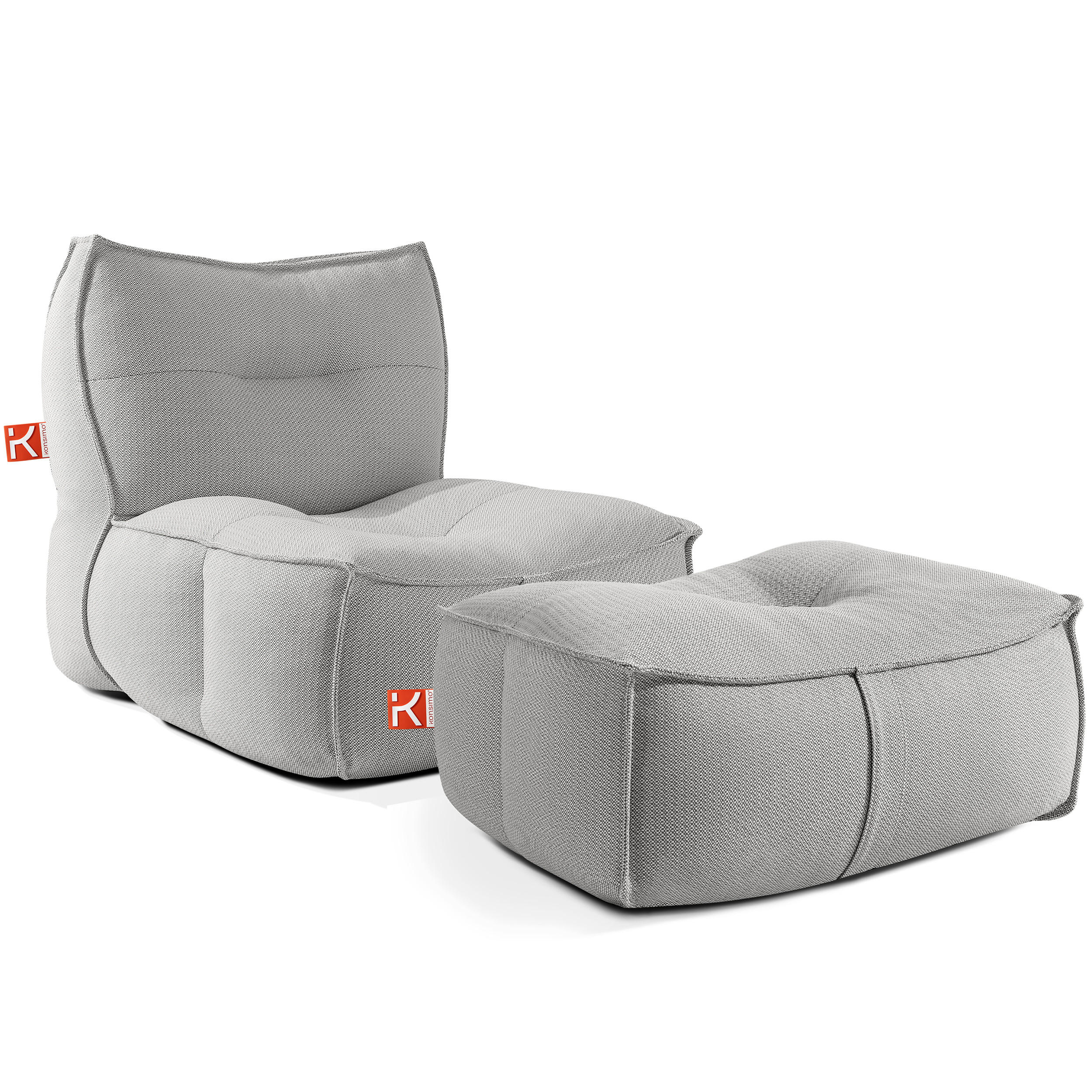 GARTENLOUNGE-SET LOVIA, Möbel-Set, Dunkelgrau/Weiß - Dunkelgrau, Textil (90/82/106cm) - KONSIMO®